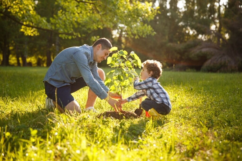 Plantar árvores é um ótimo atrativo para crianças (Imagem: Max kegfire | Shutterstock)